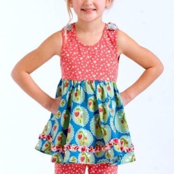 Matilda Jane Be Mine Sara Girls Sleeveless Ruffle Hem Tunic Top Sz 10 - Picture 1 of 4